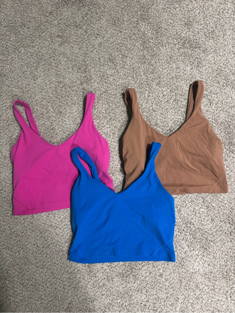 lululemon athletica Tank Top Trio - Magenta, Cobalt Blue, Brown